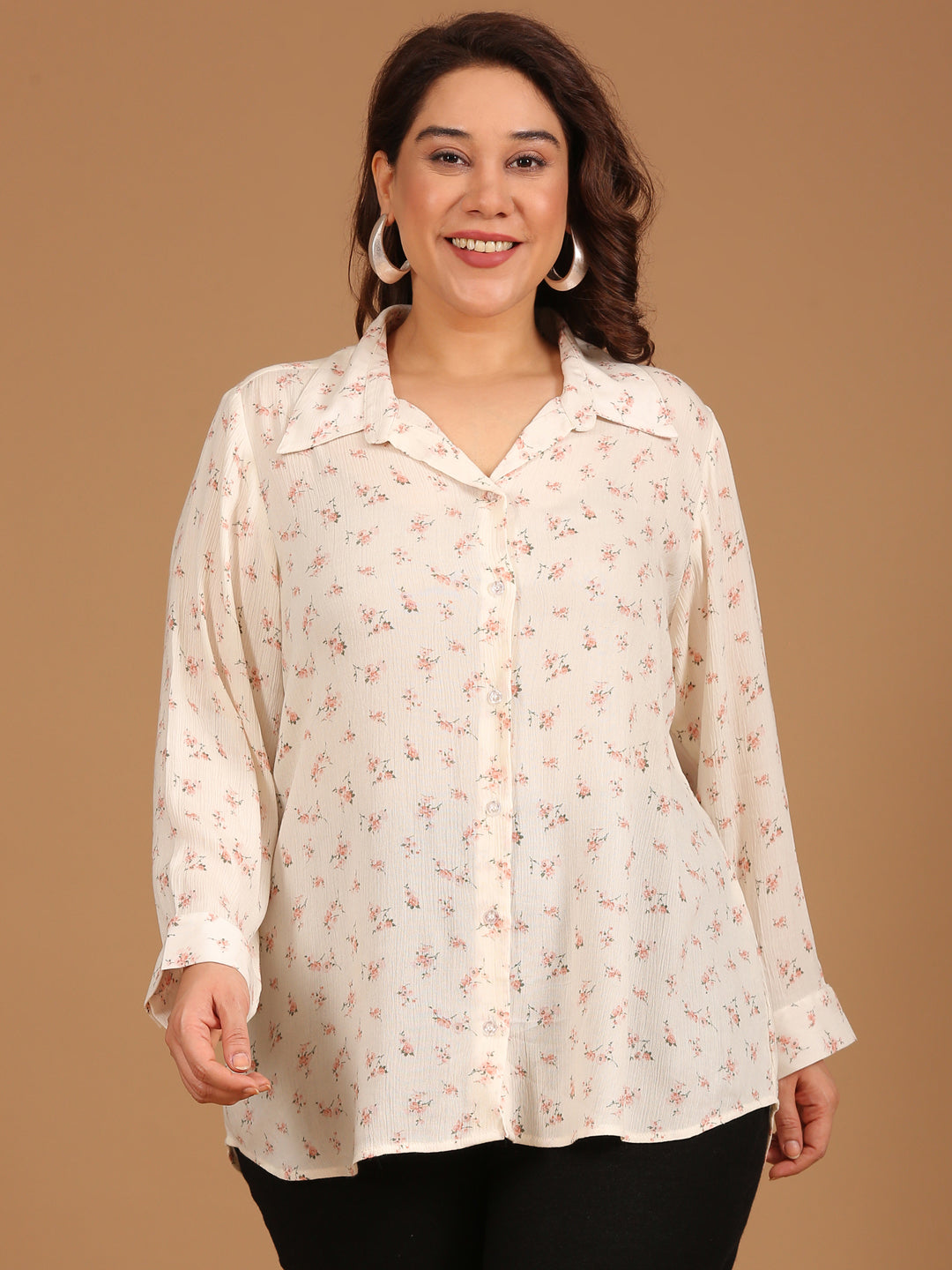 Off-White Floral Button-Down Shirt