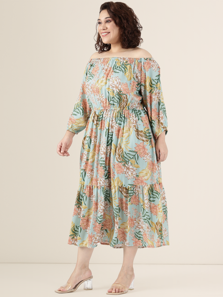 Mint Floral Dress