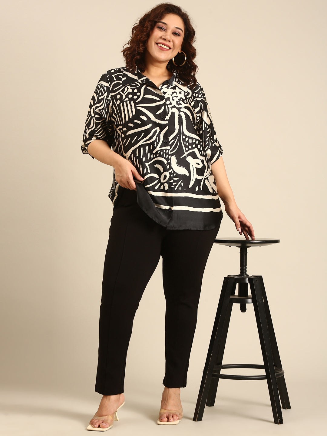 Black Border Printed Shirt