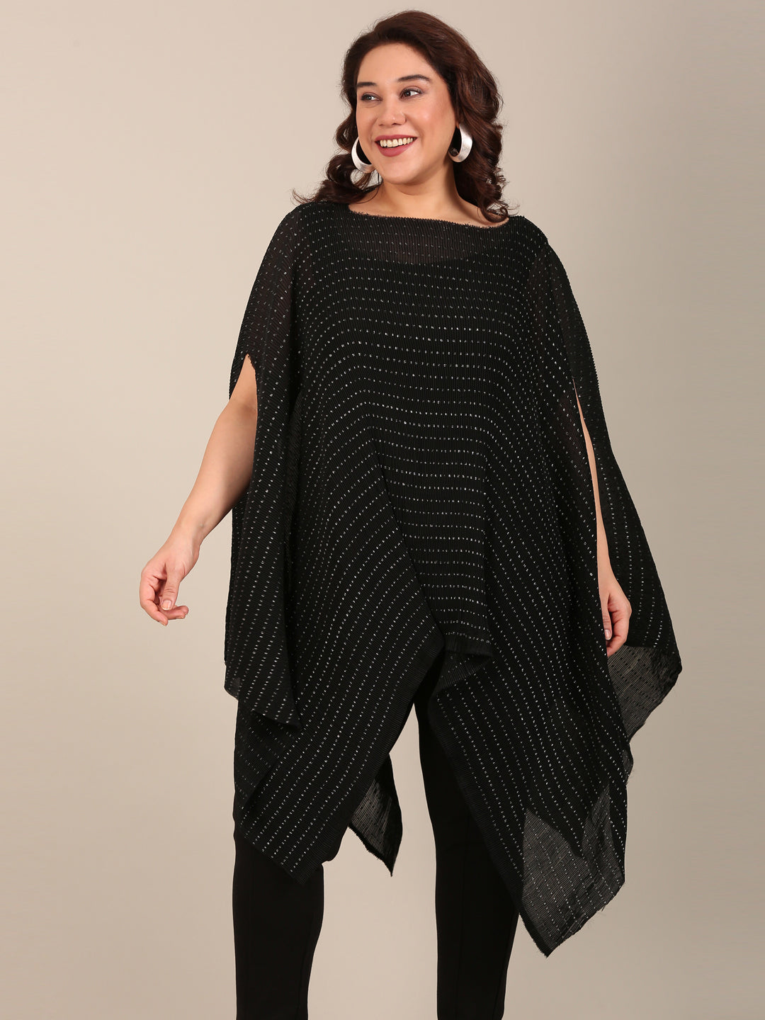 Black Lurex Kaftan Tunic