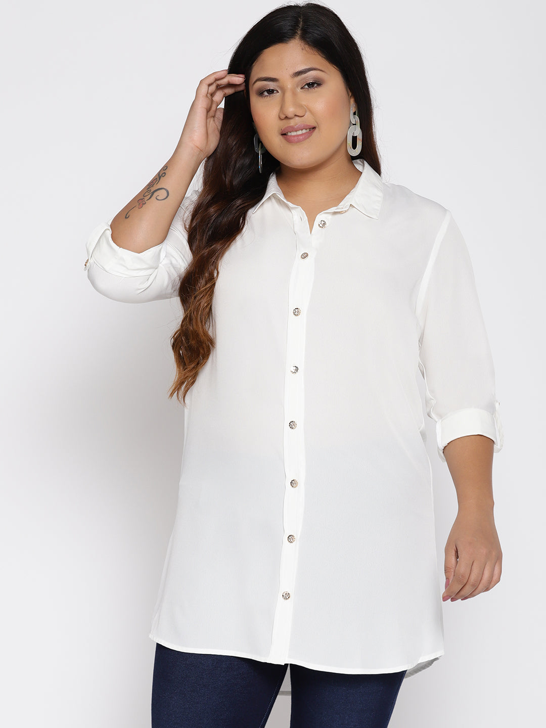 White Satin Shirt
