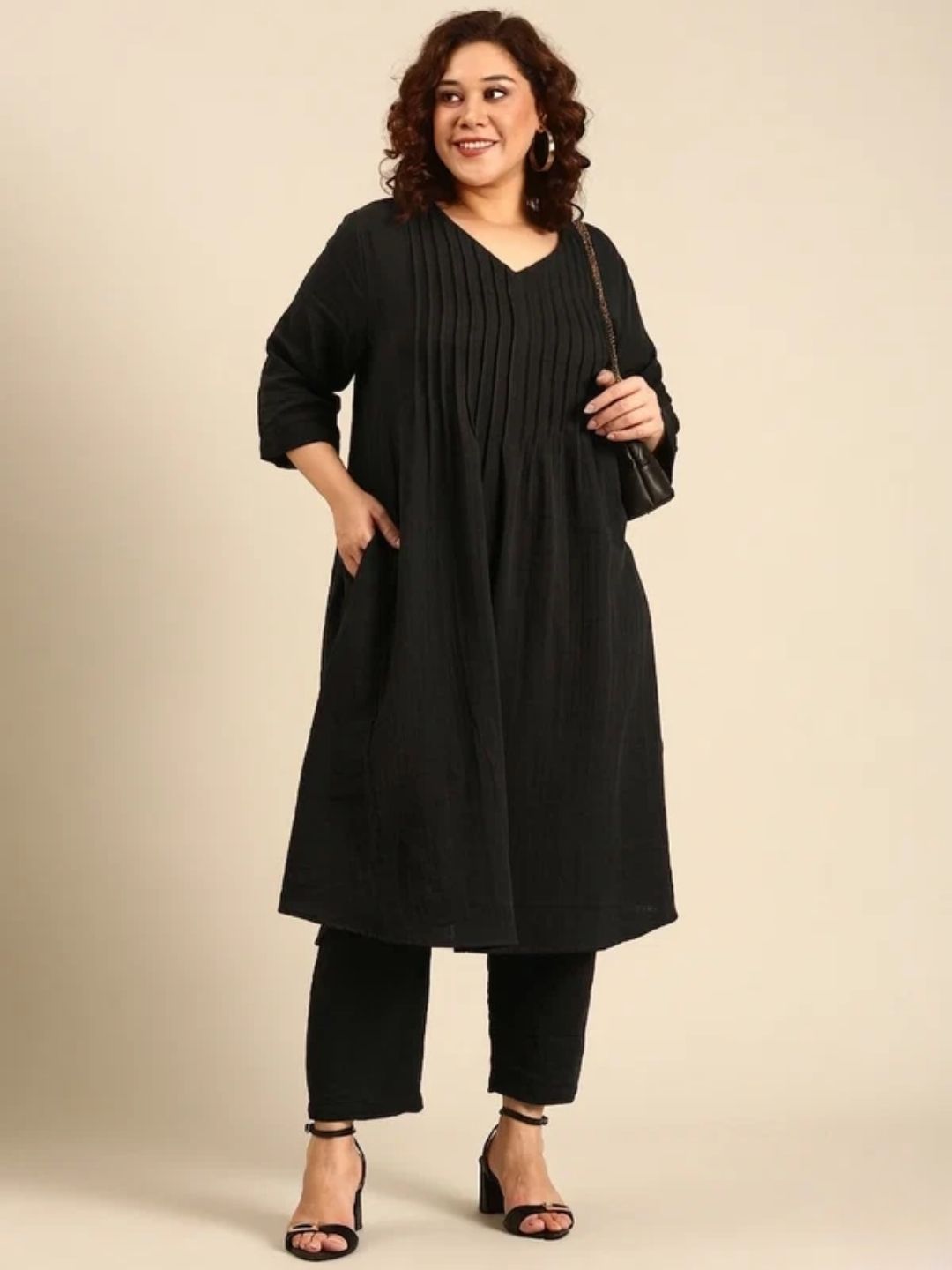 Black PinTuck Co-ord Set (2 Piece)