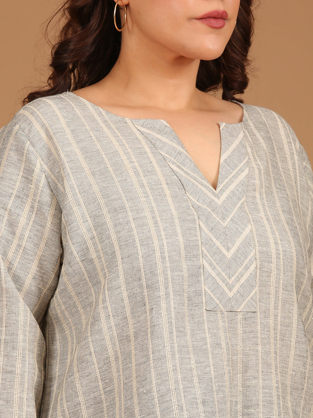 Classic Grey Striped Top