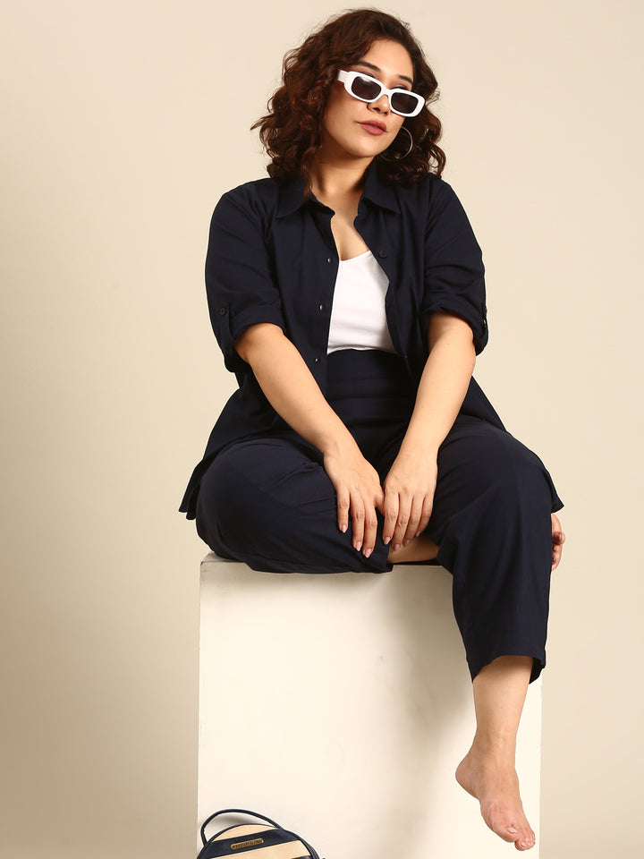 Navy Cotton Co-Ord Set (2 Piece)