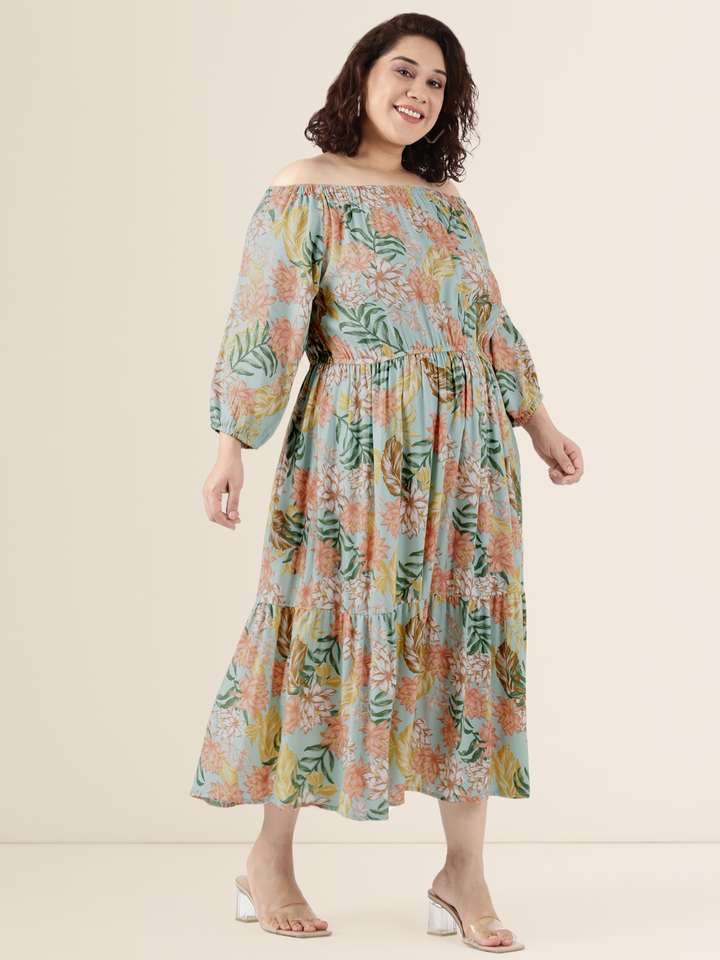 Mint Floral Dress