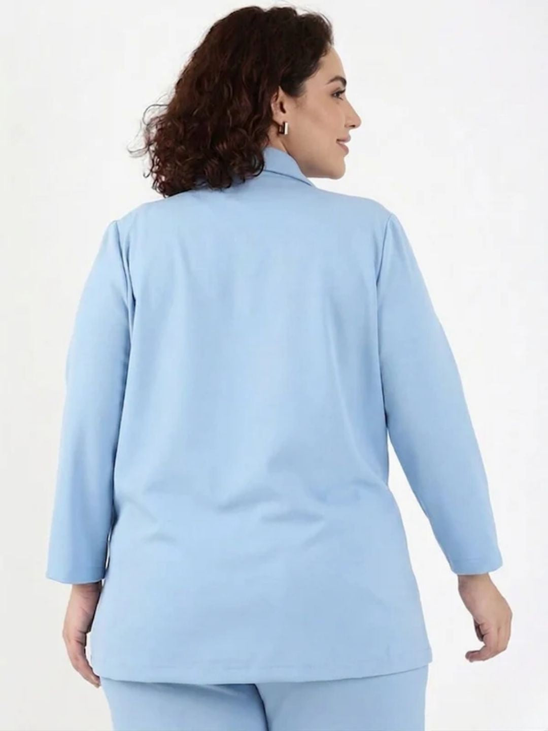 Blue Scuba Crepe Formal Blazer