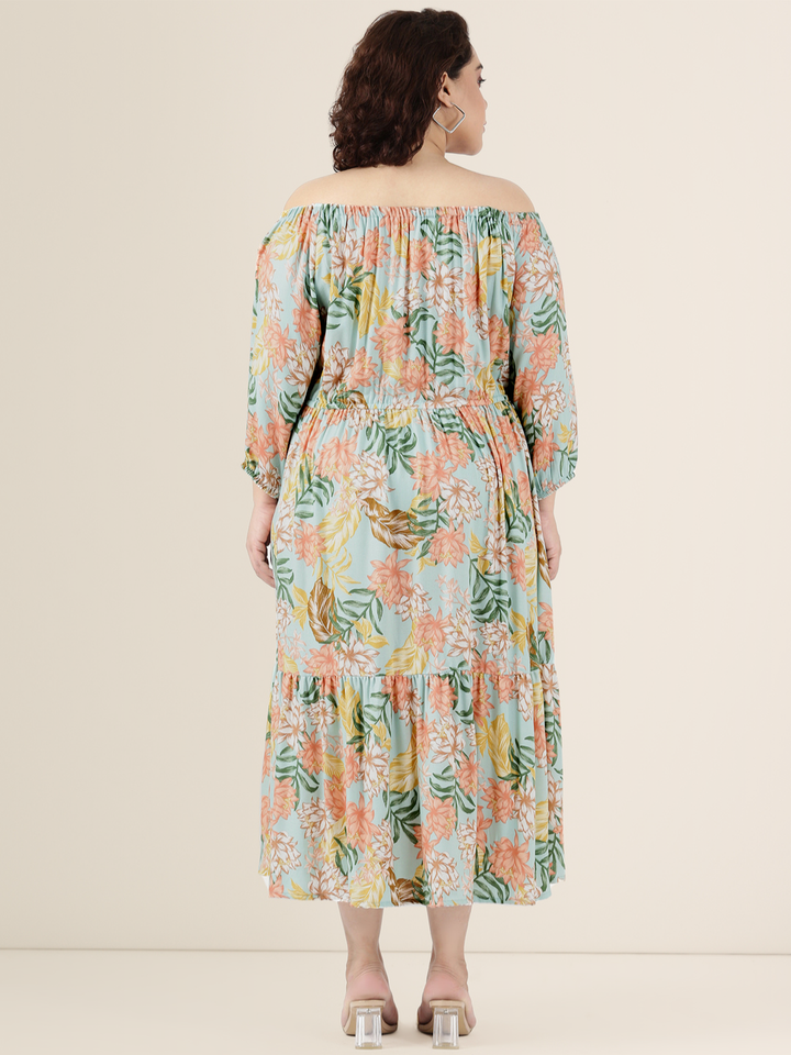 Mint Floral Dress