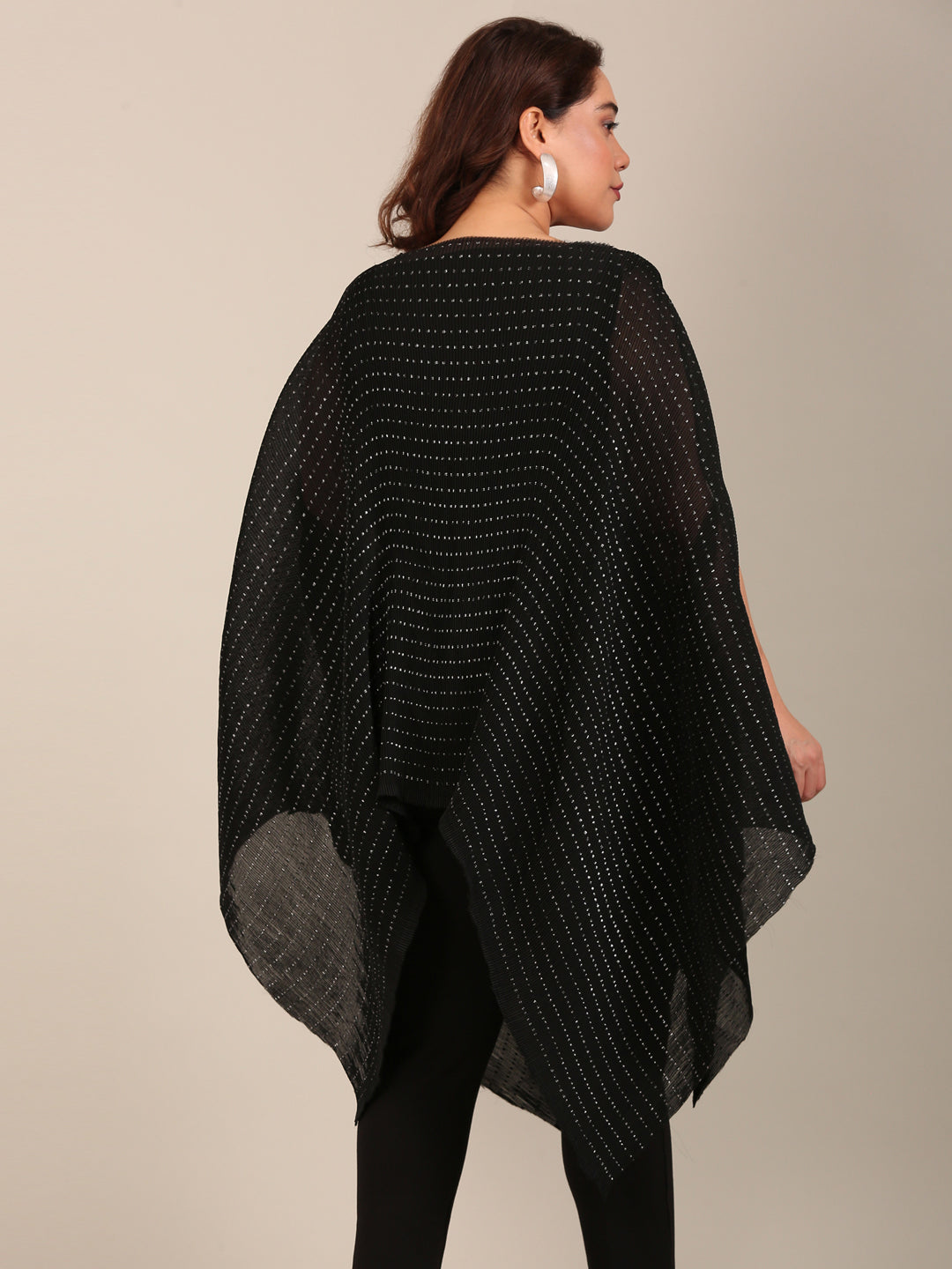 Black Lurex Kaftan Tunic