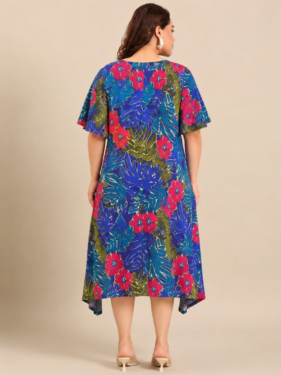 Multi Coloured Printed A-Line Dress