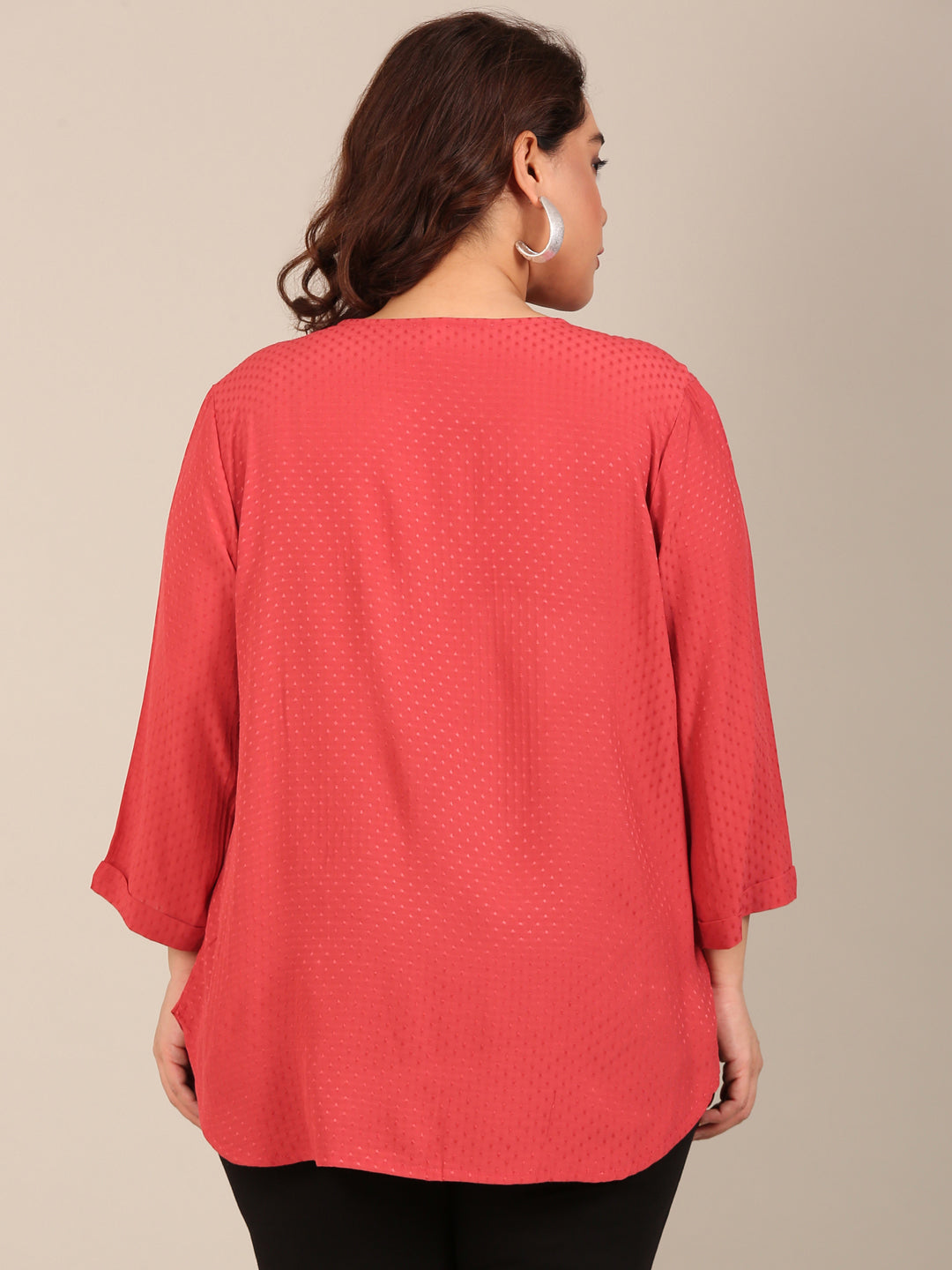 Rust Dobby Front Pleat Top