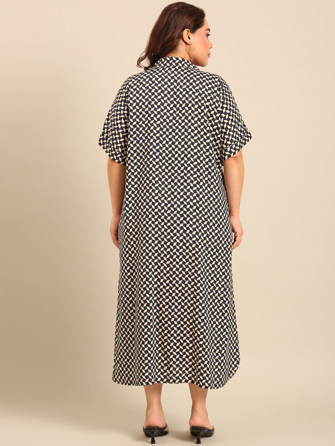 Printed Drop-Shoulder Shirt Dress