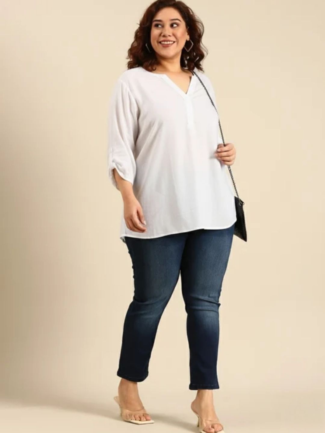 Cotton V-Neck White Top