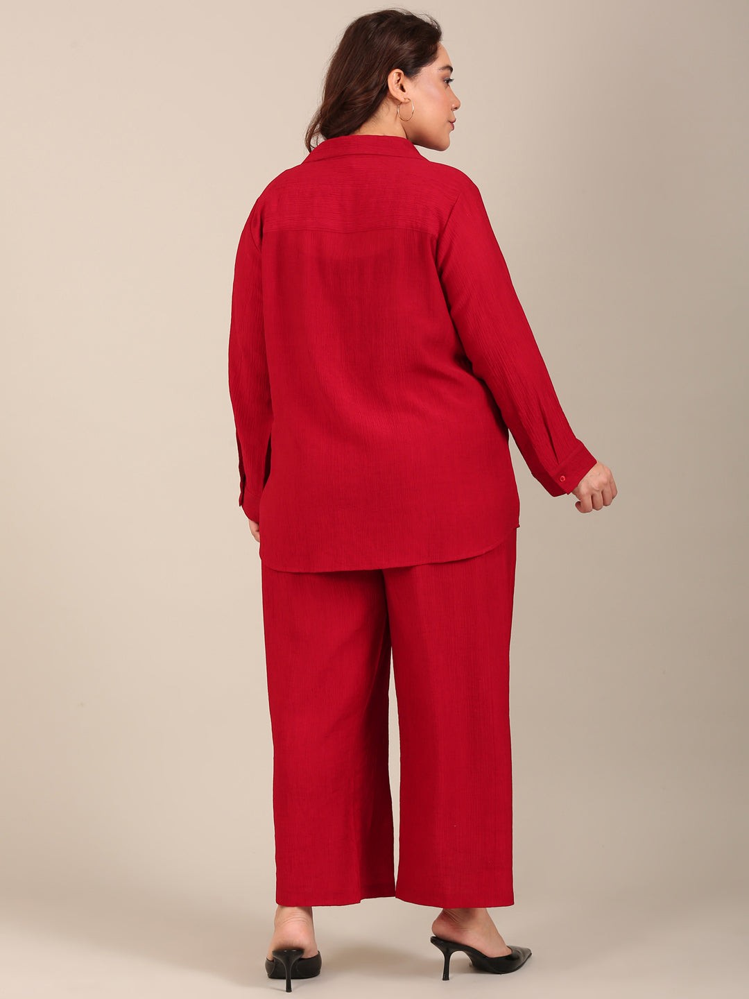 Red Crepe Co-ord Set (2 Piece)