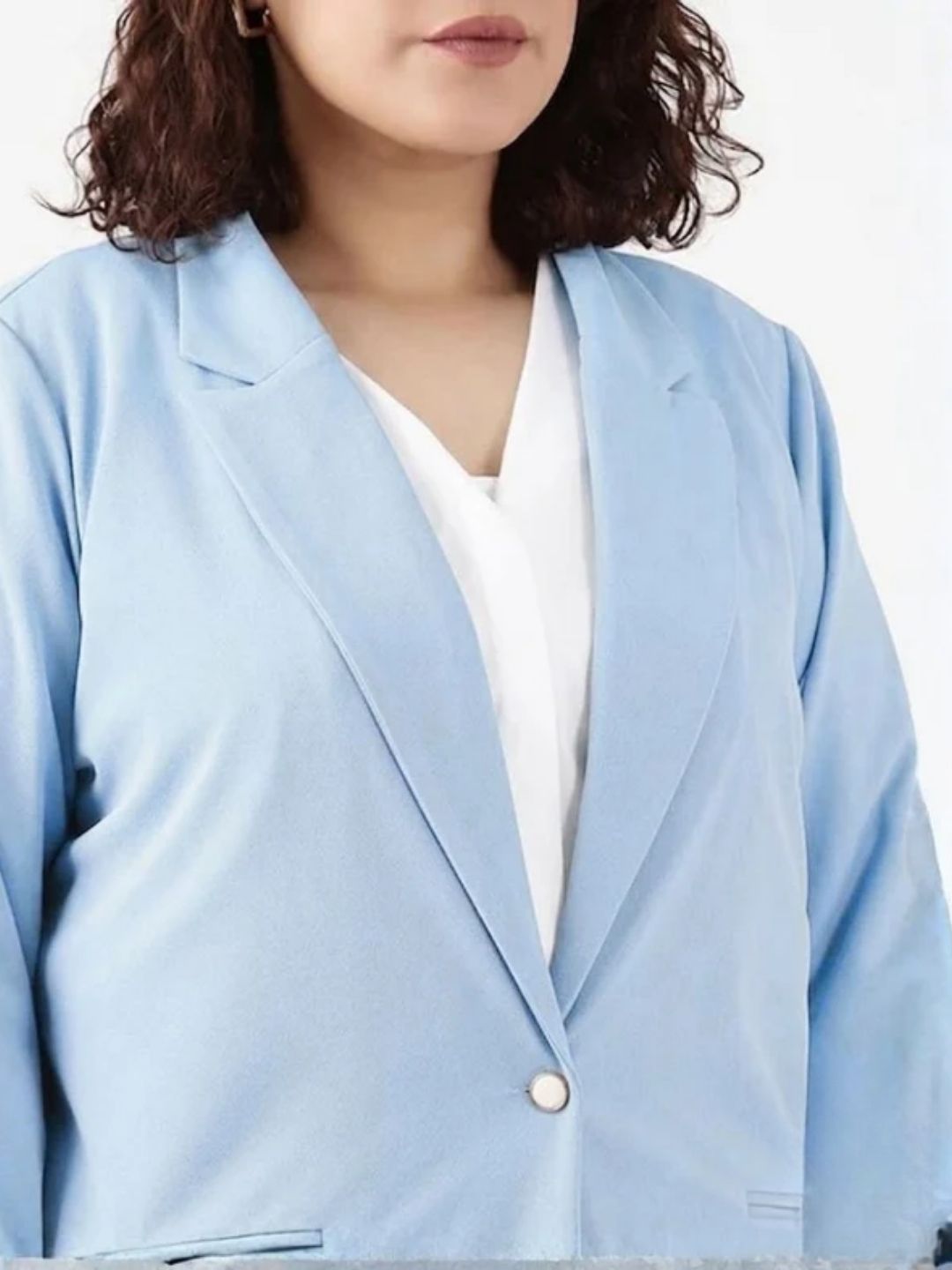 Blue Scuba Crepe Formal Blazer