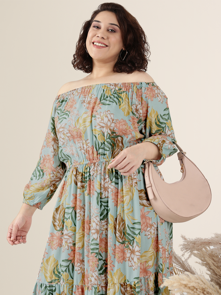 Mint Floral Dress