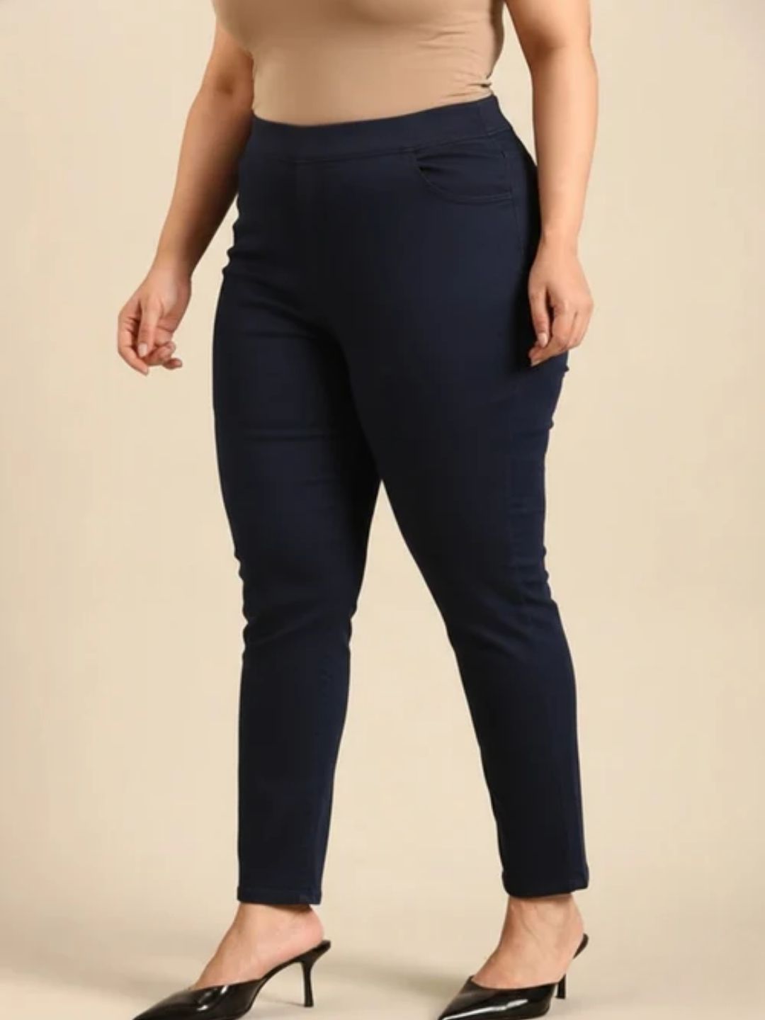 Solid Indigo Straight Fit Jeans