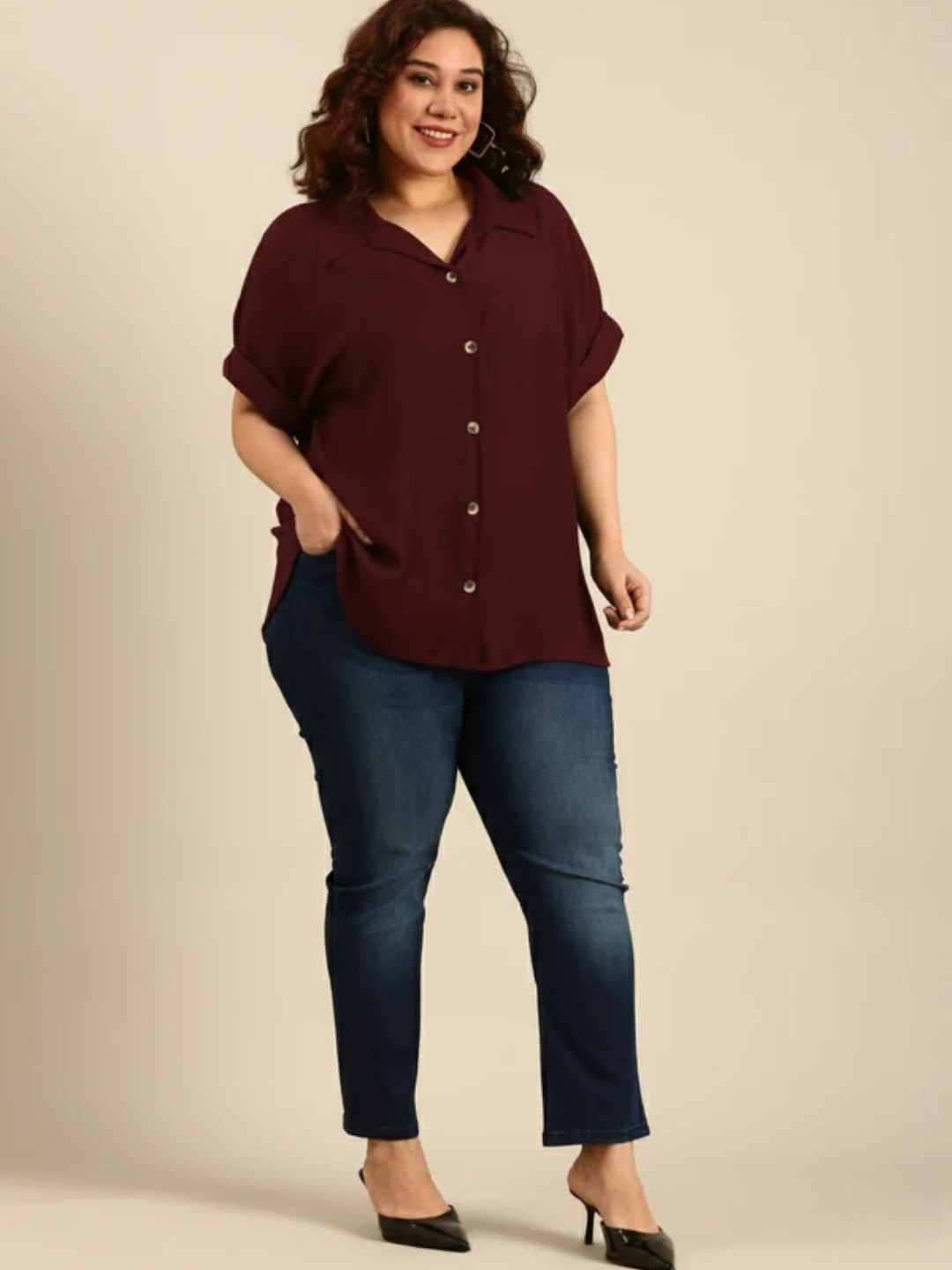 Burgundy Viscose Shirt