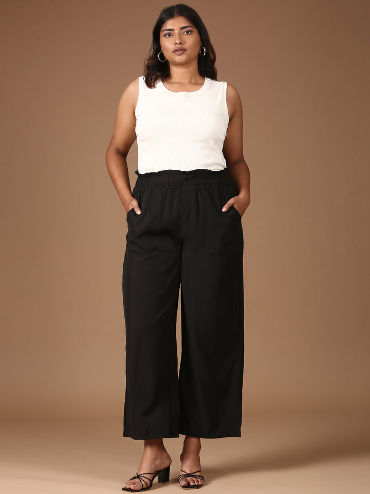 Black Wide Leg Trousers