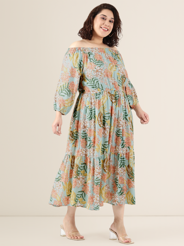 Mint Floral Dress