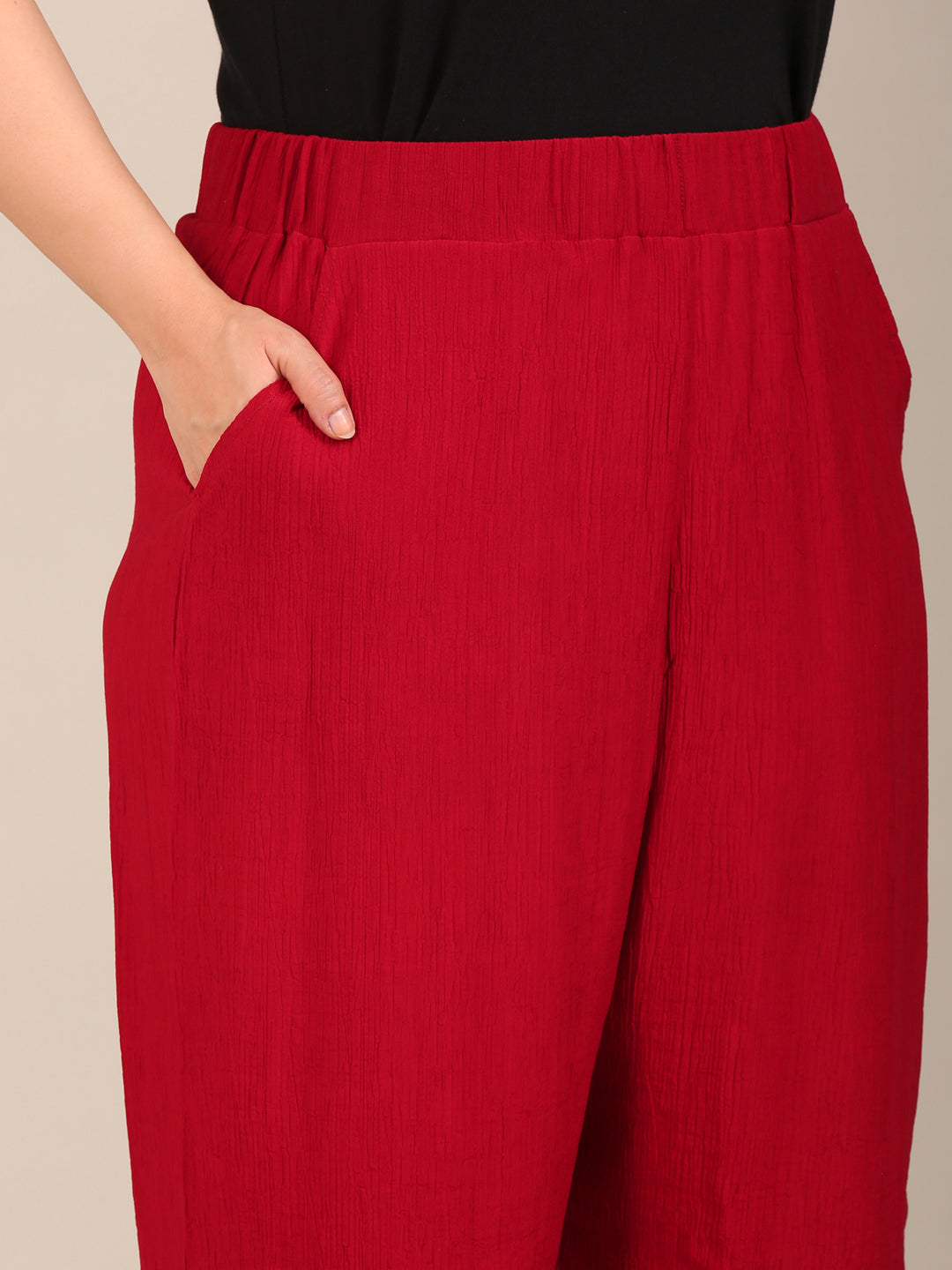 Red Crepe Co-ord Set (2 Piece)