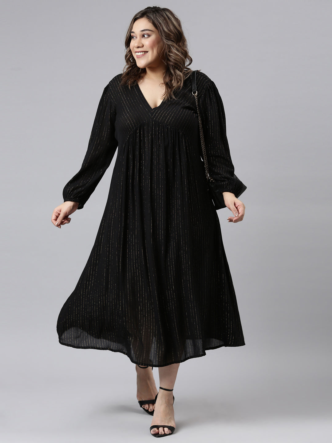 Products BLACK AND GOLD LUREX DRESS