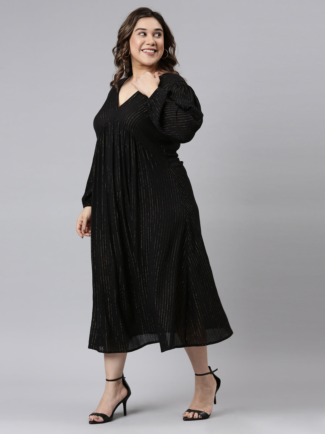 Products BLACK AND GOLD LUREX DRESS