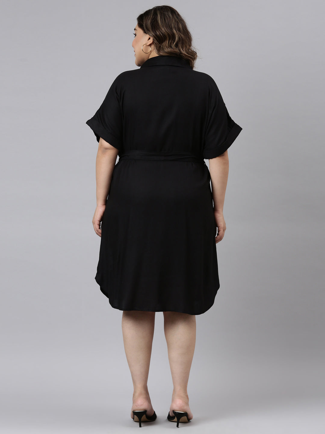 BLACK SHIRT DRESS