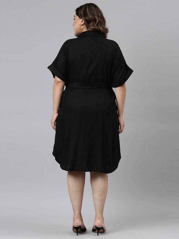 BLACK SHIRT DRESS