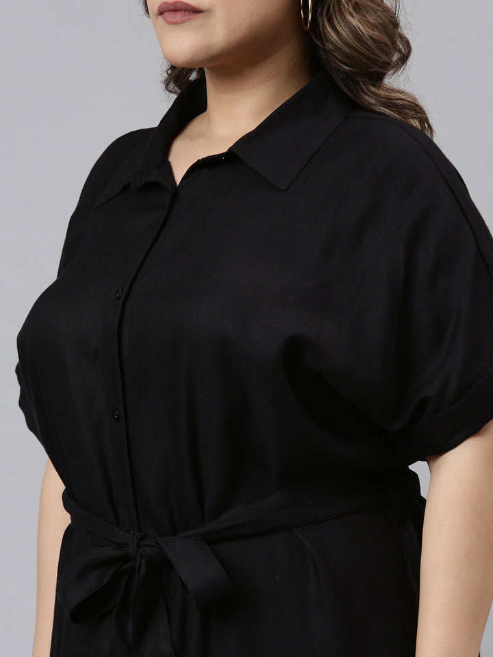 BLACK SHIRT DRESS