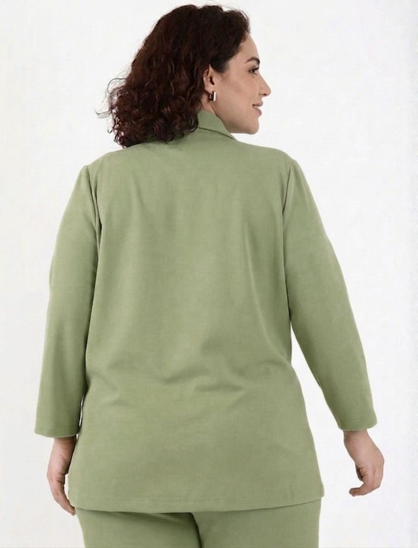 Green Scuba Crepe Formal Blazer