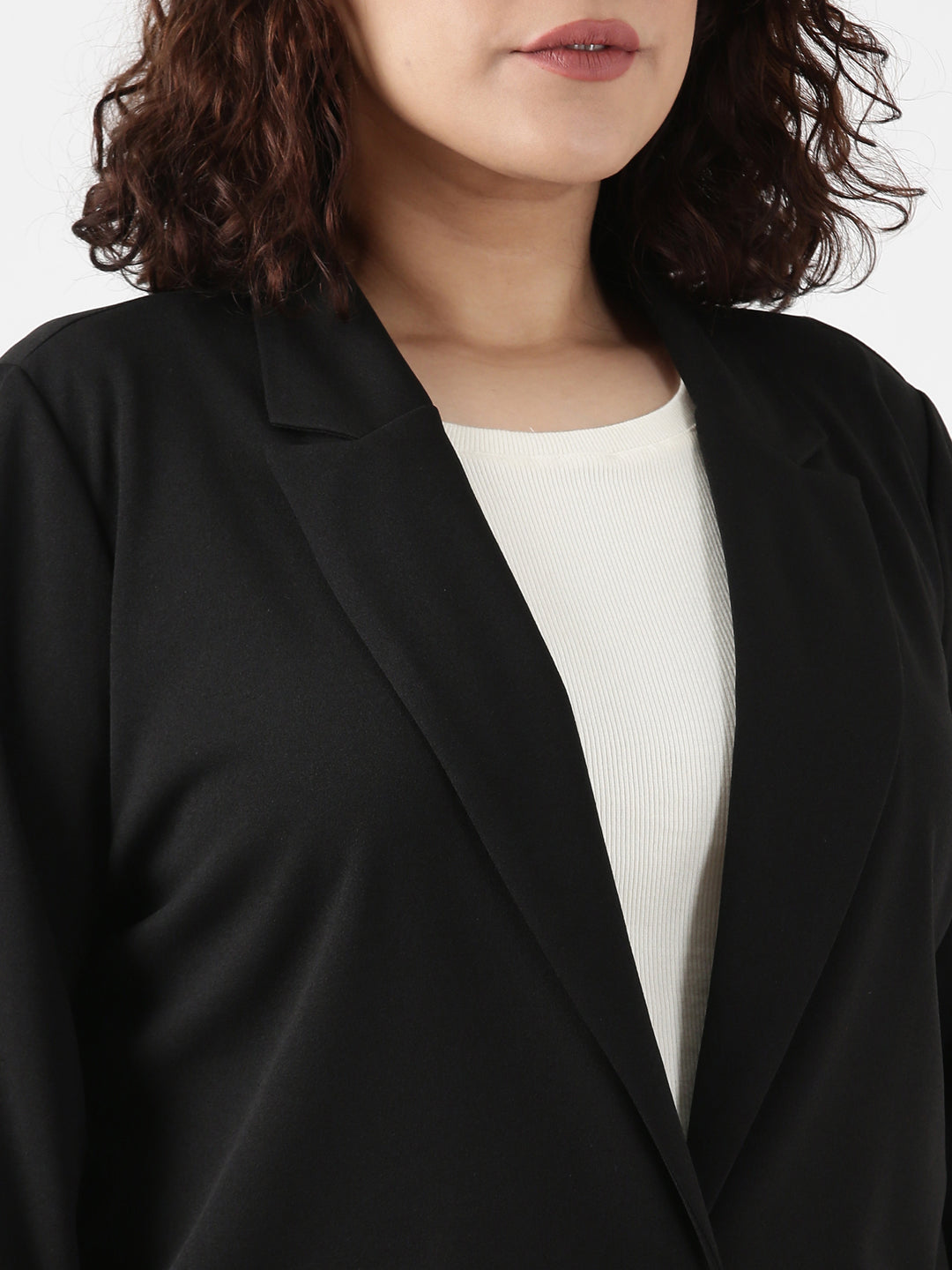 Black Scuba Crepe Formal Blazer