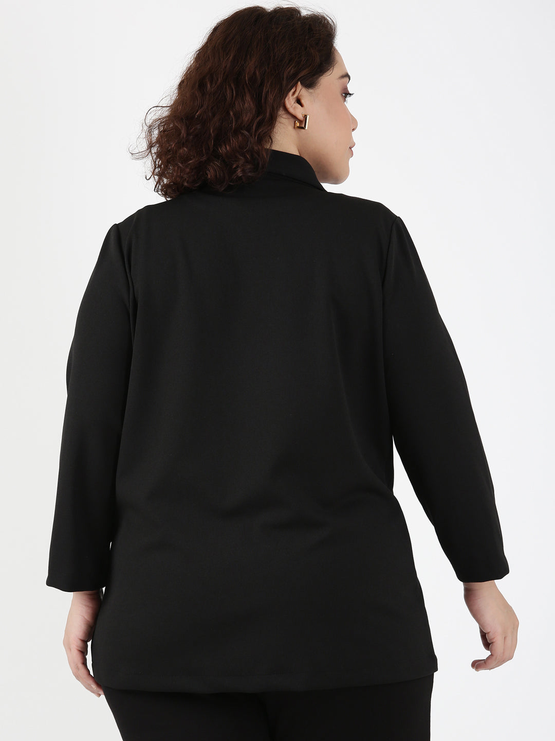 Black Scuba Crepe Formal Blazer