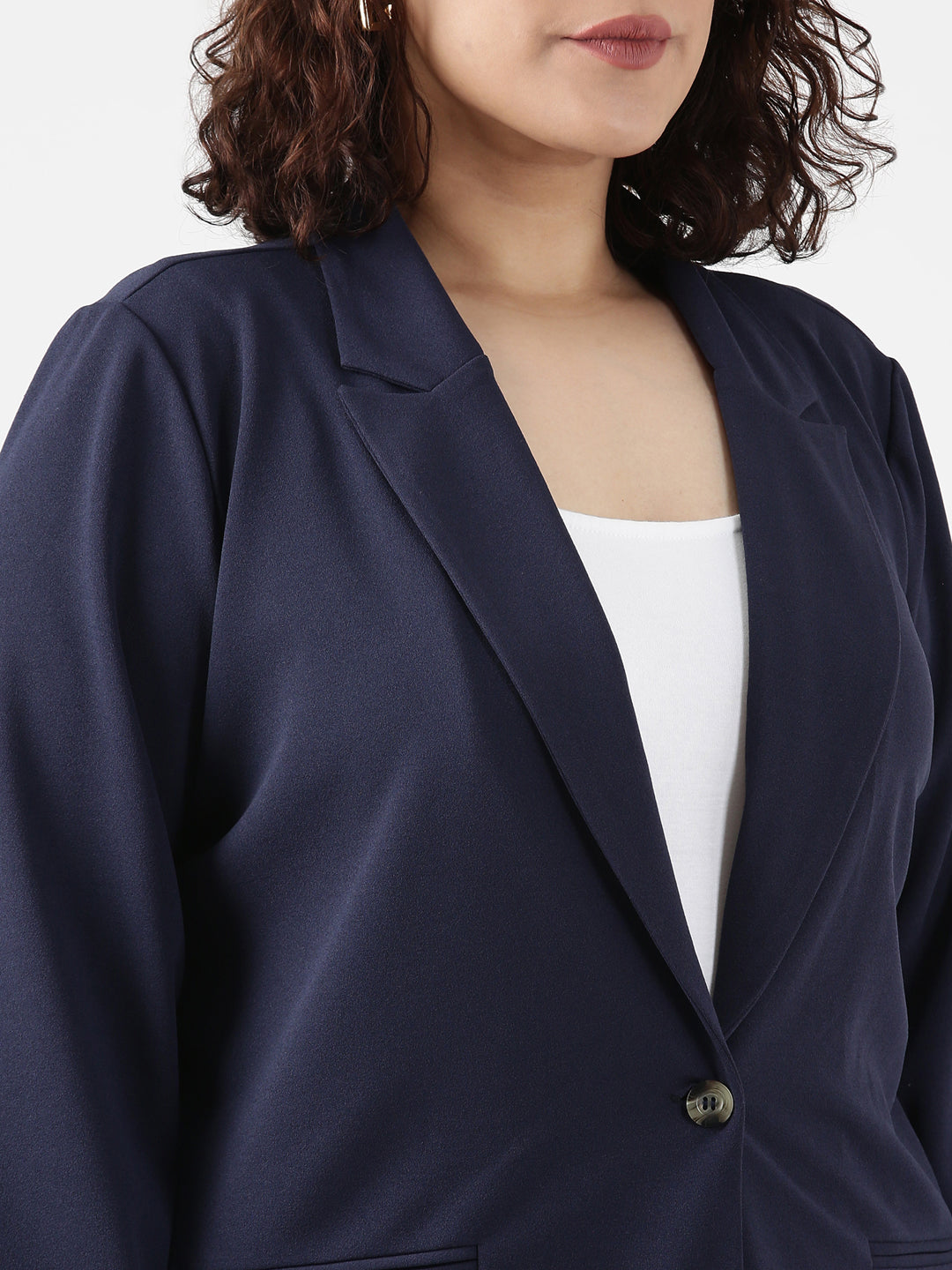 Navy Scuba Crepe Formal Blazer