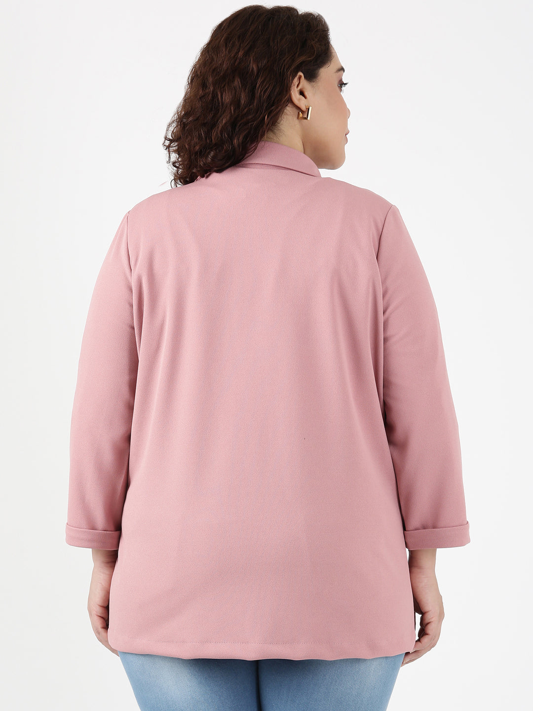 Pink Scuba Crepe Formal Blazer