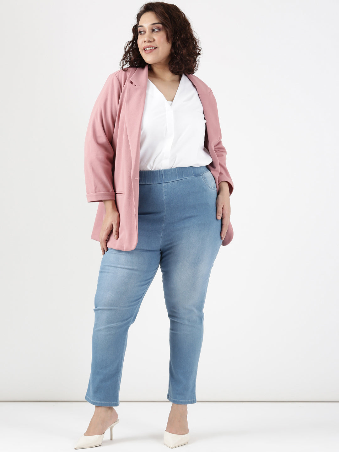 Pink Scuba Crepe Formal Blazer