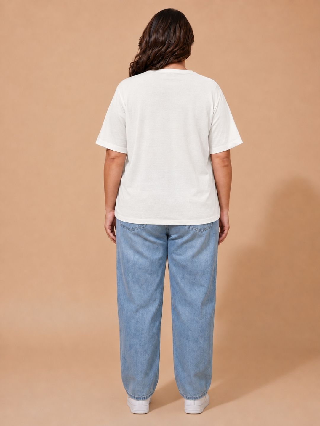 White Oversized Cotton Embroidered Top