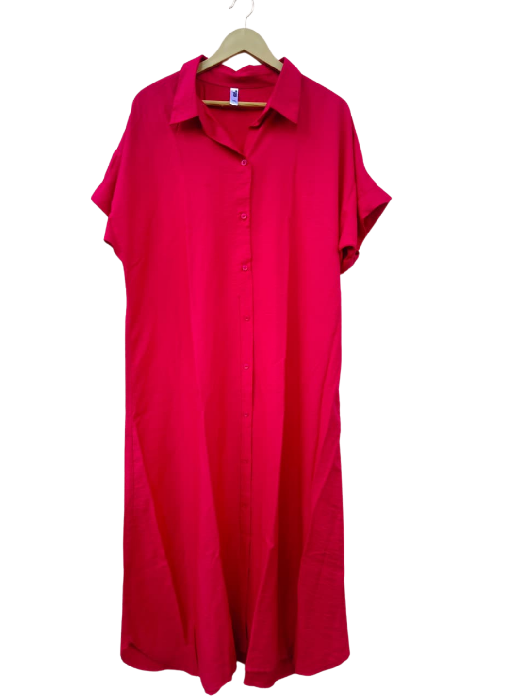 Pink Drop Shoulder Midi Dress
