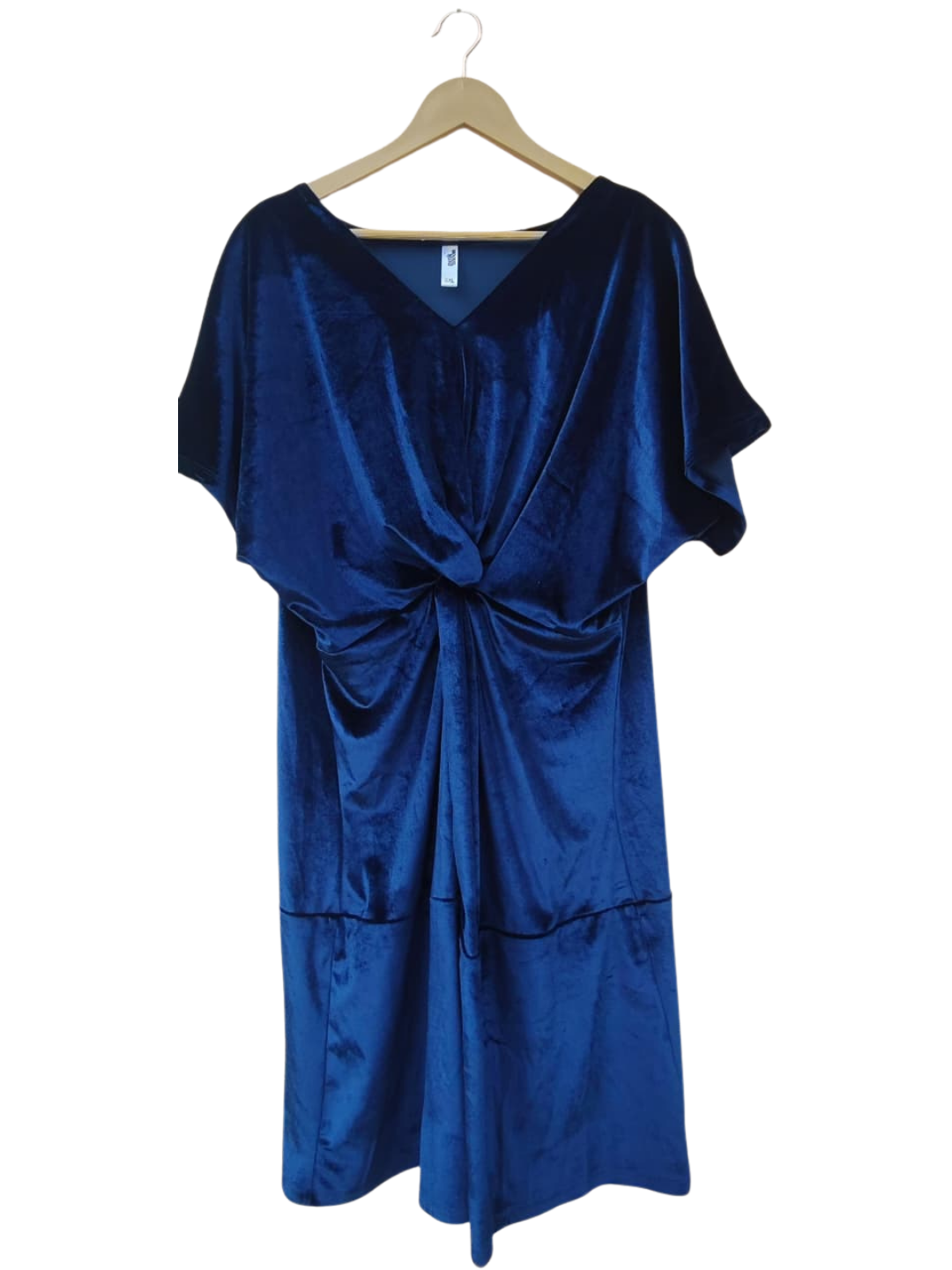 Navy Velvet Knot Midi Dress