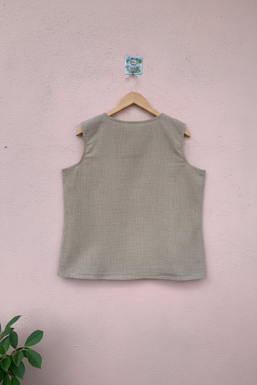 Beige Sleeveless Tank Top
