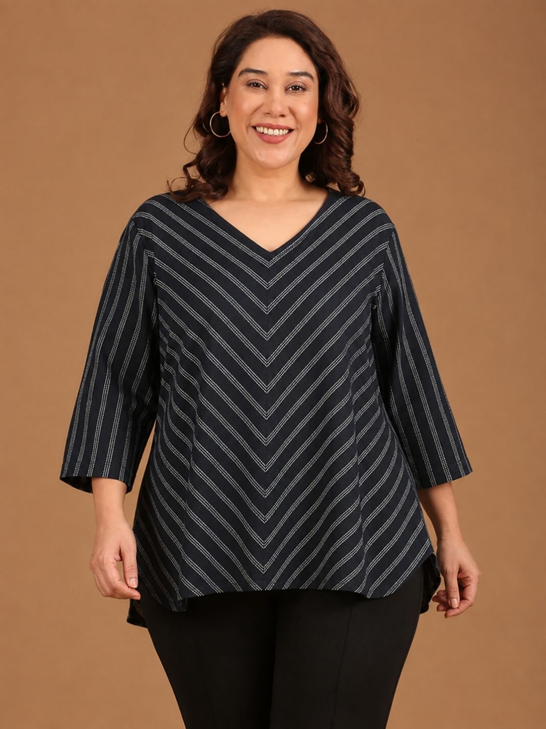 Black Bias Stretch Top