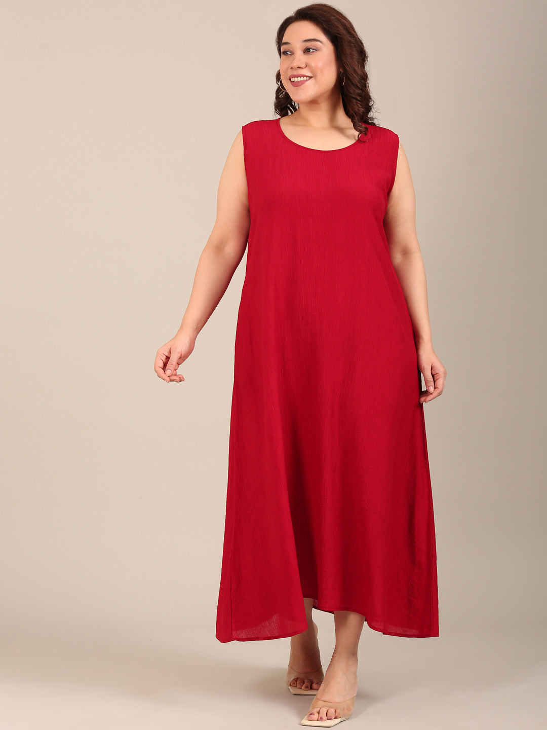 Black Blazer & Red Sleeveless Dress Set (2-Piece)