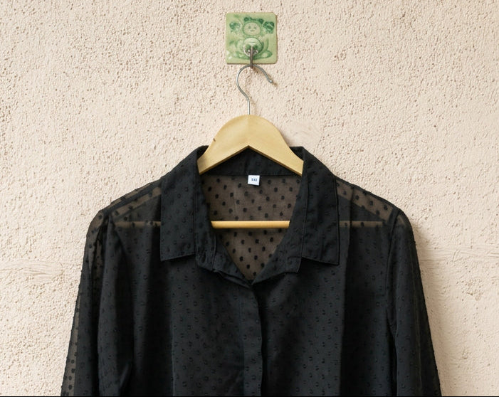 Black Dobby Button-Down Shirt