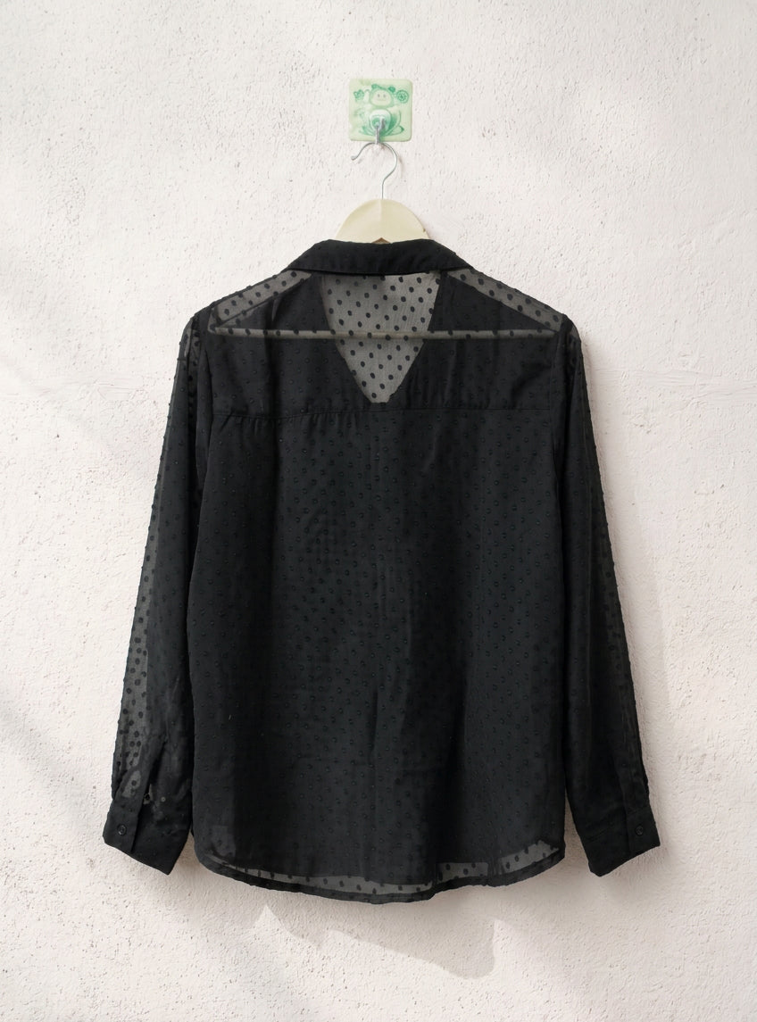Black Dobby Button-Down Shirt