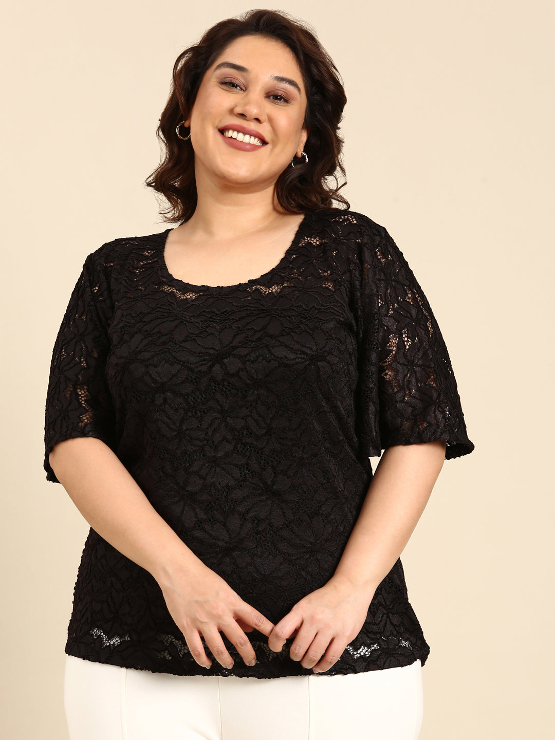 Plus Size black lace new top For Women L to 6XL The Pink Moon