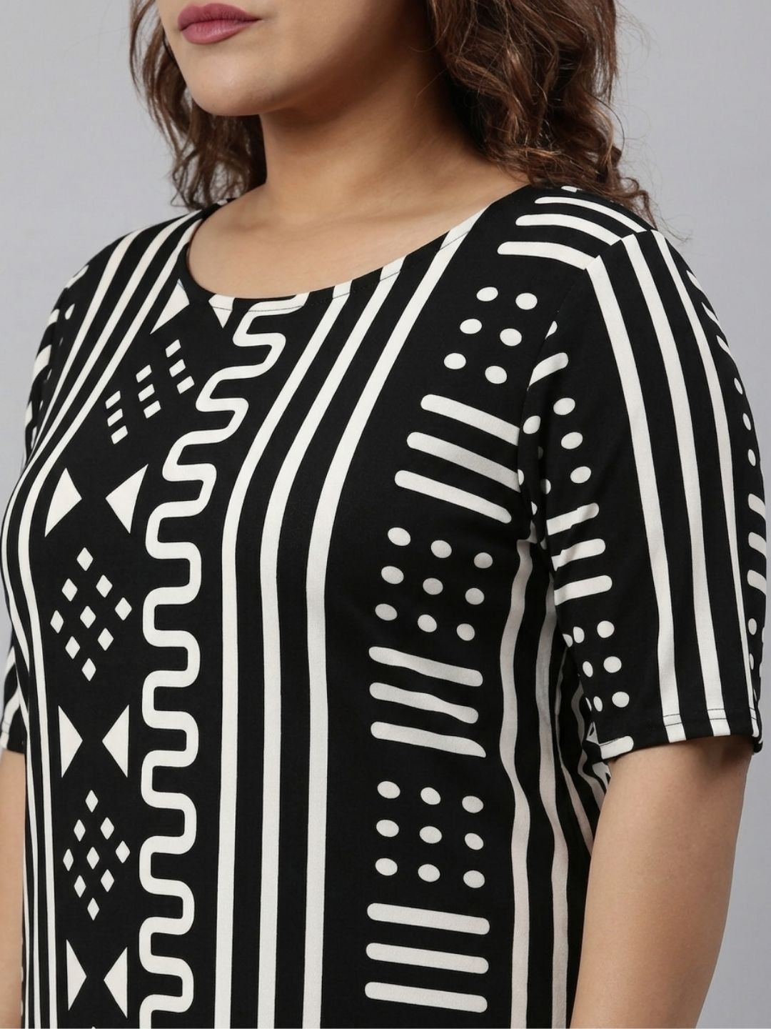 Black Printed Sheath Dress