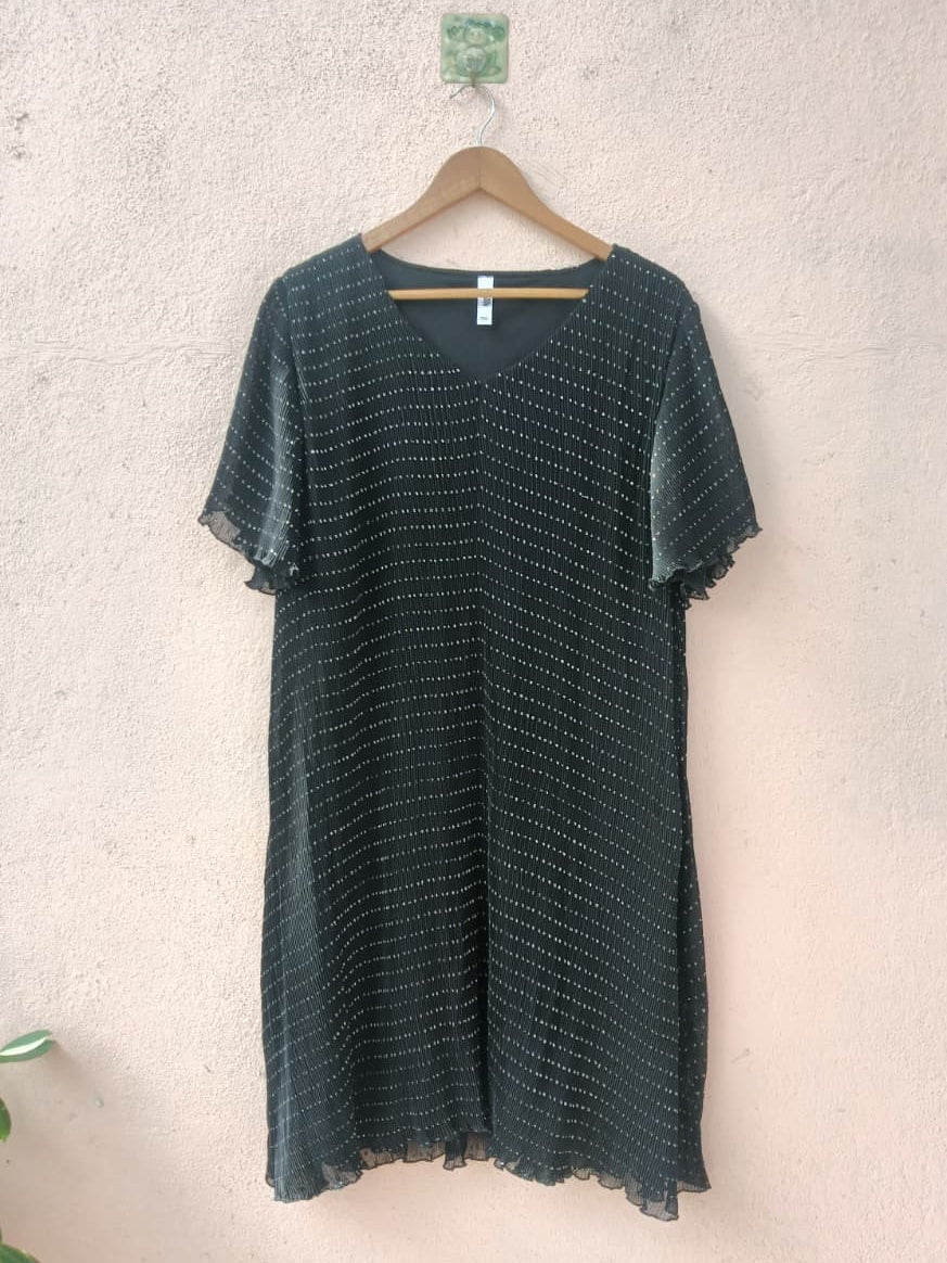 Black Printed V-Neck Dress