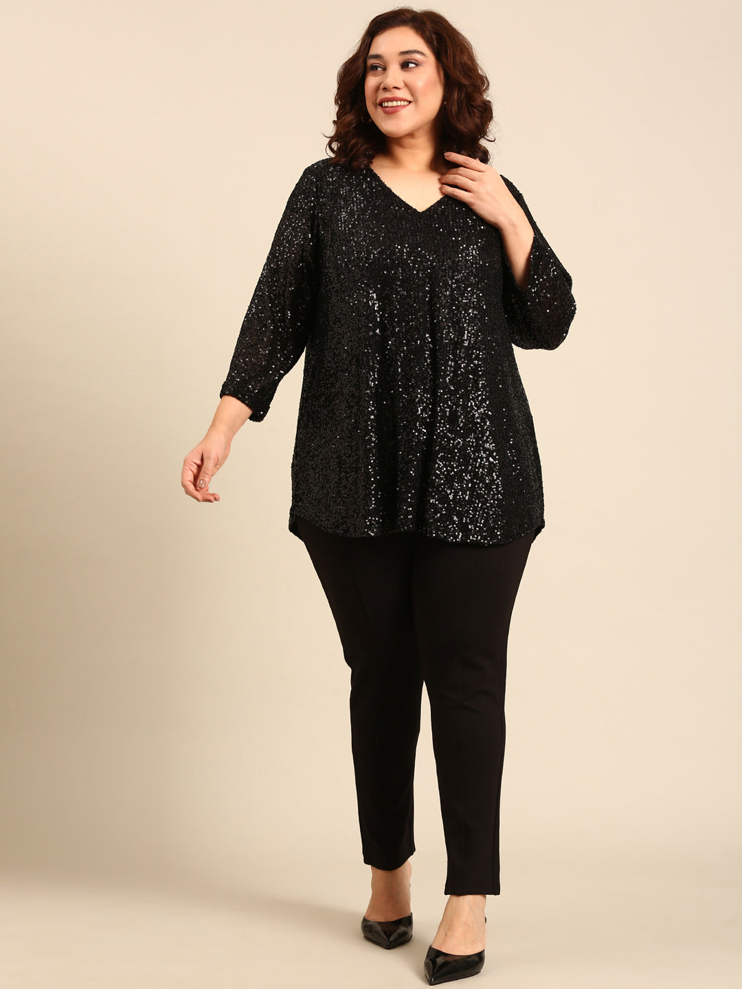 Black Sequin Top