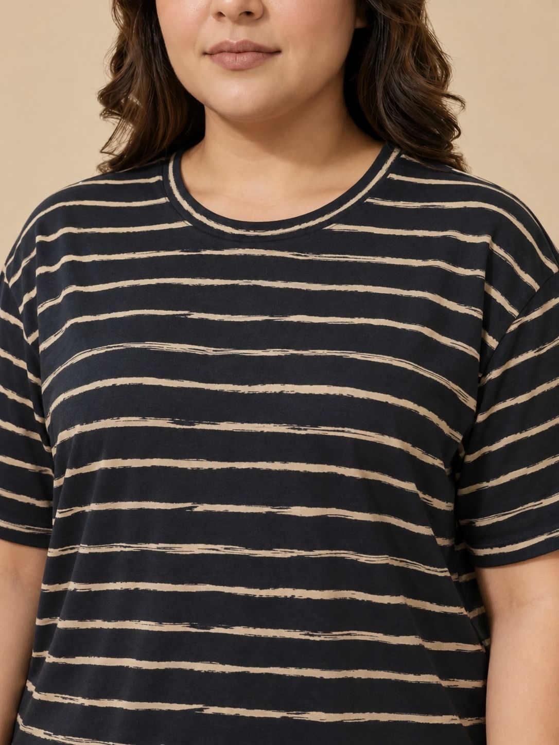 Black Striped Oversized T-Shirt