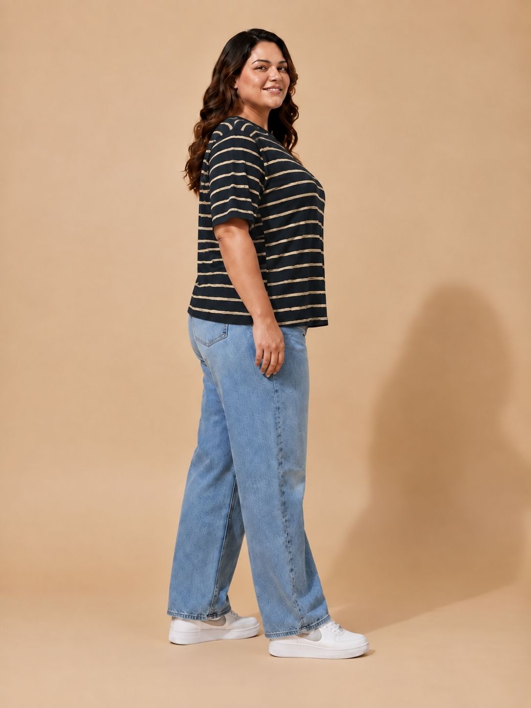 Black Striped Oversized T-Shirt