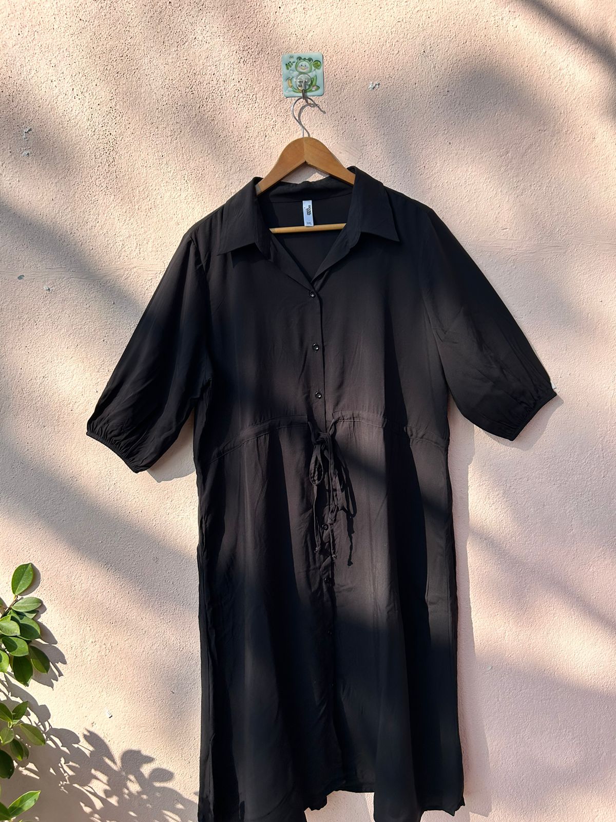 Black V-Neck Collared Dress